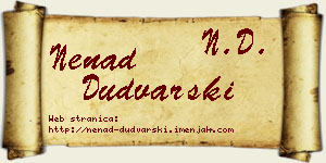 Nenad Dudvarski vizit kartica